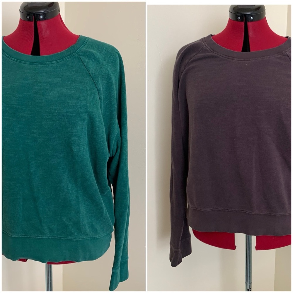 Two J Crew sweatshirts green & black sz xl